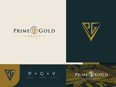 PRIME GOLD VAULT | LOGO & BRAND IDENTITY brand identity gold luxury monogram