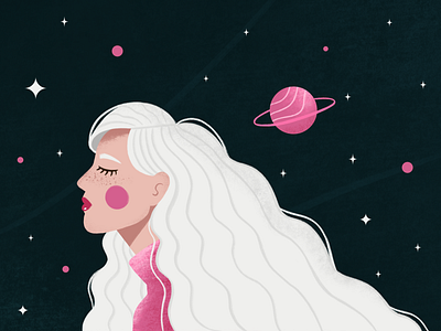 Women in Dreamy Night Illustration