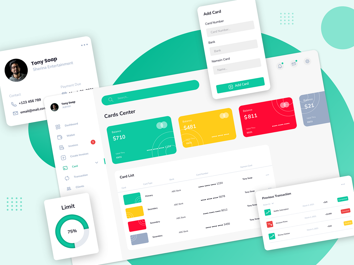 Payment Dashboard Ui Design by Sornakumar S on Dribbble