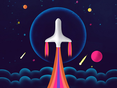 Digital Art - Space Rocket | Procreate art artist digital digital art digital artist digital space drawing drawing sk artz sornakumar