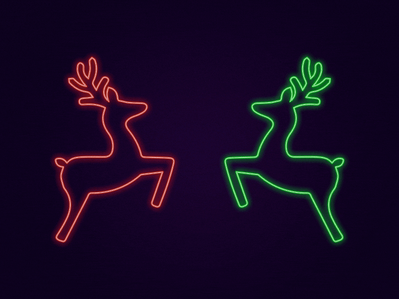 Vegas Reindeer christmas gif holiday neon reindeer