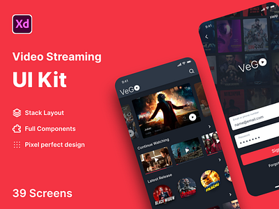 Vego Video Streaming UI Kit