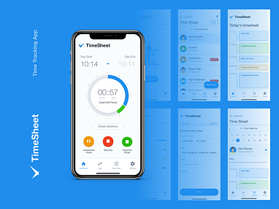 TimeSheet (Blue) app branding design iosapp ui ui design uikit