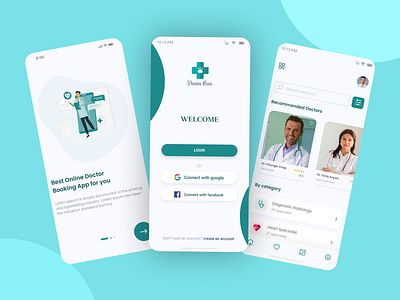 Online Doctor Booking Mobile App UI Design