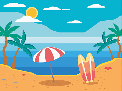 Summer beach illustration 2022