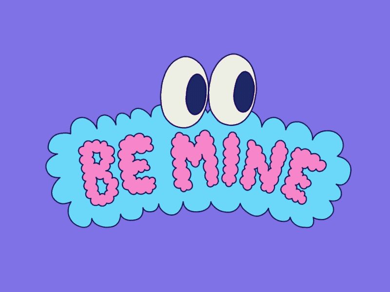 Be Mine - Valentine's Stickers animation design gif lettering loop valentines day