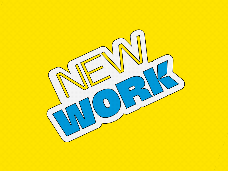 New Work Sticker animation gif lettering loop