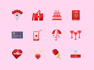 Valentine Gift icon collection gift icon icon icon design romantic icon valentine icon