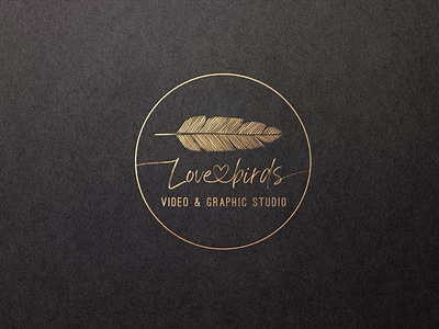 love birds logo gold