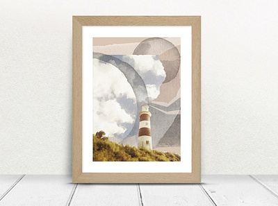 Albion Lighthouse clouds illustration landscape lighthouse marine mauritius nature nature illustration ocean sea