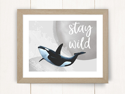 stay wild ocean child animals illustration illustration art nursery art ocean orca sea