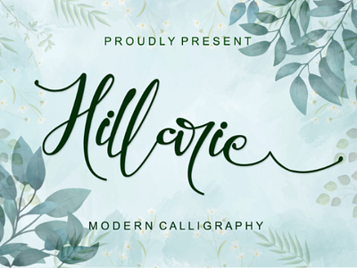 Hillarie - Modern Calligraohy Font beauty branding calligraphy font hillarie letterafa logos modern new year script studio template unique valentine