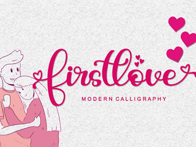 Firstlove - Modern Calligraphy Font background branding calligraphy cute firstlove font handwritten letterafa logos love lovely modern script studio templates valentine