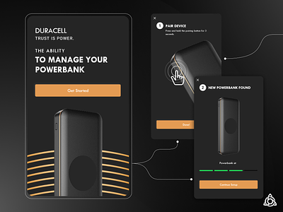 Duracell Powerbank App app application awesome dark design duracell graphic design mobile mobile application power powerful solutions ui ux