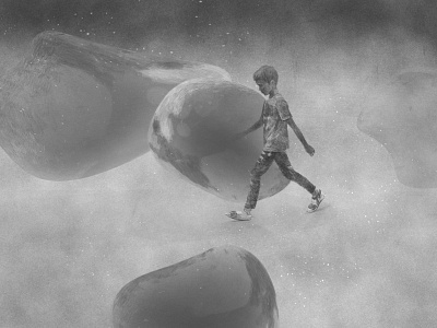 Bubble boy child digital drawing drawingchallenge dream illustration realistic sciencefiction