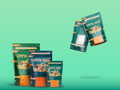 SUMPIA ABON packaging brand branding desain kemasan design illustration minimal packaging snack