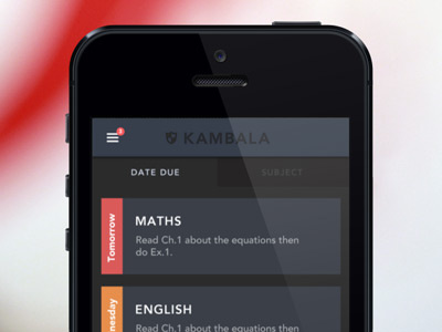 Education app teaser app dark iphone menu notification ui