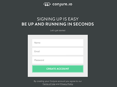 Conjure Signup conjure flat ui login minimal registration signup ui