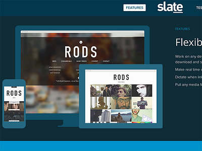 Slate Features animations css3 flat flat ui marketing one page sales web