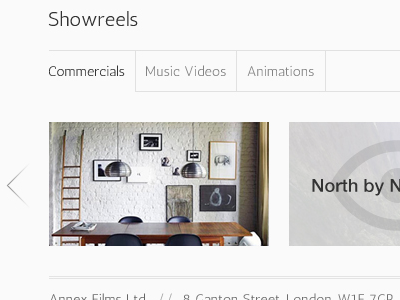 Annex - Showreel section carousel interface design ui web