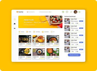 Food Web App Design food app design food social media food web app ux webapp