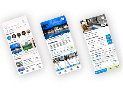 Hotel Booking App booking app design hostel booking app hotel booking app illustration ux design app