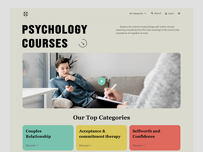 Web site for psychologist main block ui ux web design