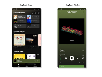 Duplicate Music Apps design spotify ui