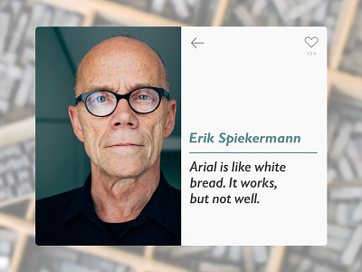 UI Card – Spiekermann Quote arial card erik quote spiekermann typography ui