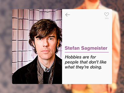 UI Card – Sagmeister Quote card hobbies quote sagmeister type ui ui card walsh