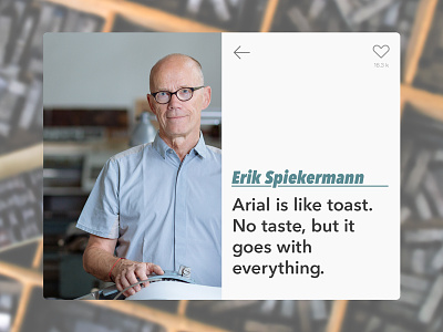 UI Card – Erik Spiekermann Quote (Rebound) arial avenir next erik spiekermann type typography ui ui card