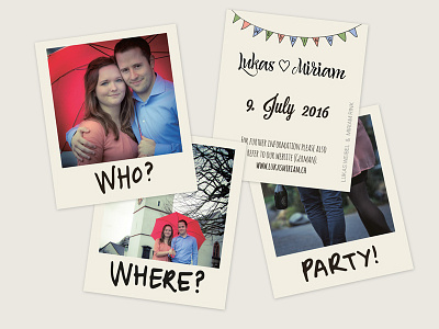 Polaroid Wedding Invitations handwritten polaroid print work wedding invitations