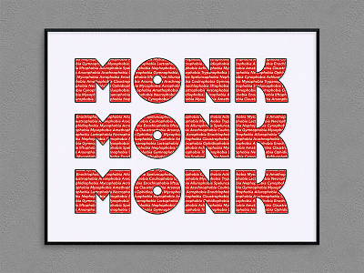 Monk TV Series – Poster frame gill monk poster print tony shalhoub type typography