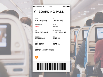 Daily UI #024 – Boarding Pass dailyui ui ui challange user interface