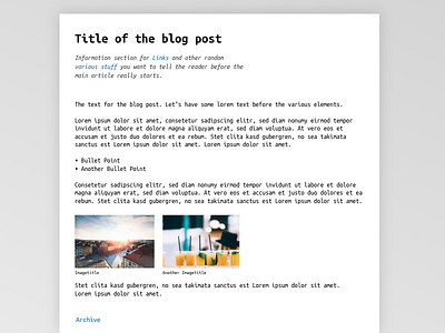 Daily UI #035 – Blog Post