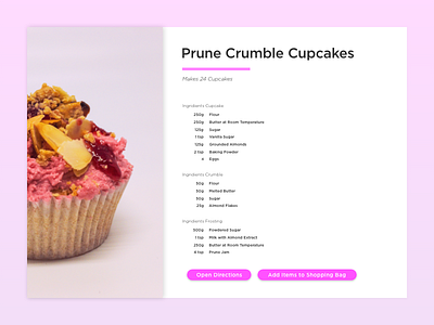 Daily UI #040 – Recipe