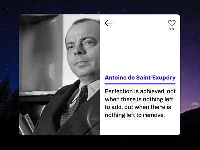 UI Card – Antoine de Saint-Exupéry perfection quote saint exupery ui ui card