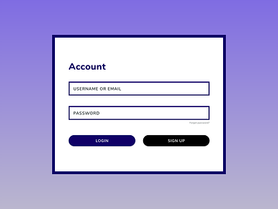 Daily UI #082 – Form account dailyui form login sign up ui ui challange user interface