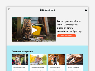 Landing Page – Ein Tier für zwei