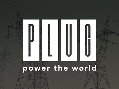 PLUG – power the world branding logo logo type plug type typography