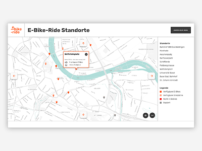 E-Bike-Ride – Map bike bike rent concept e-bike interactive map interface logo map type