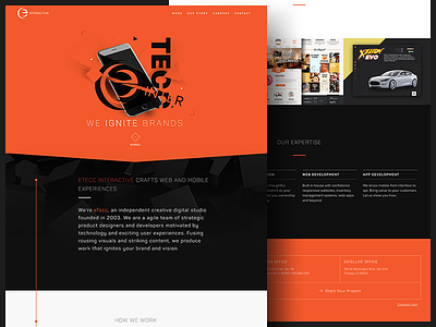 eTecc Interactive agency flat interface portfolio responsive ui web website
