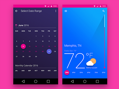 Climate android app climate flat material mobile ui