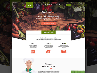 Custom Meal Site bold grocery layout site ui webdesign website