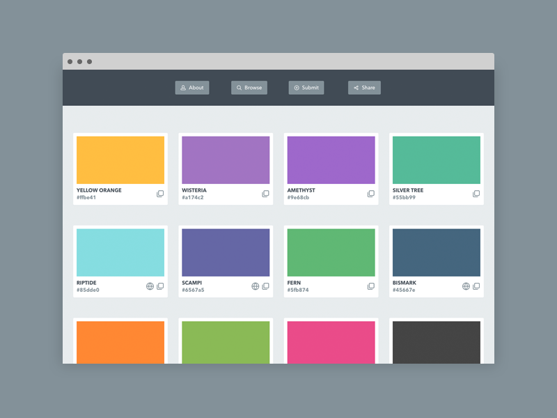 Hexbook — Public Library of Colors by Matthew Kosloski on Dribbble