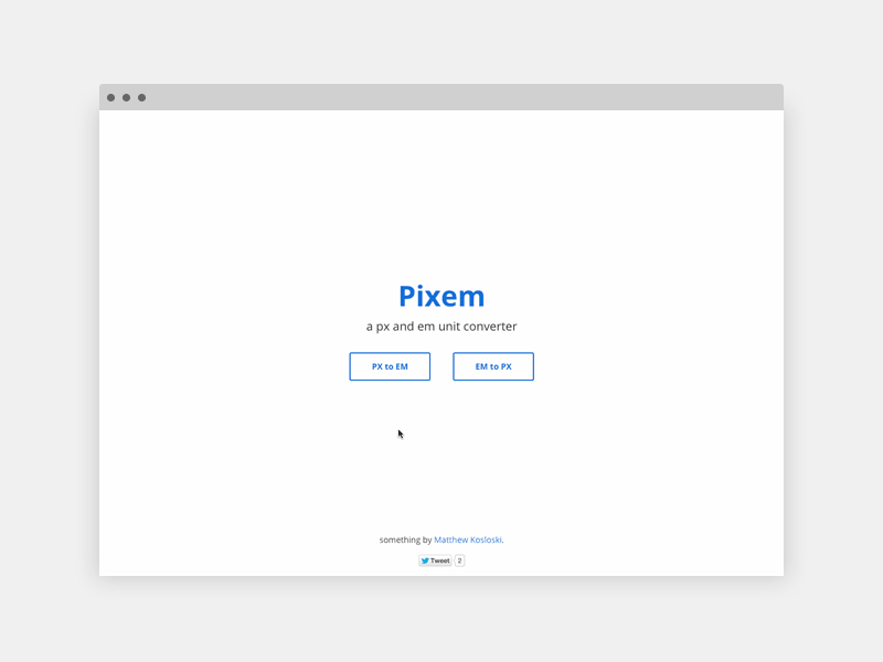 Pixem — A px and em unit converter