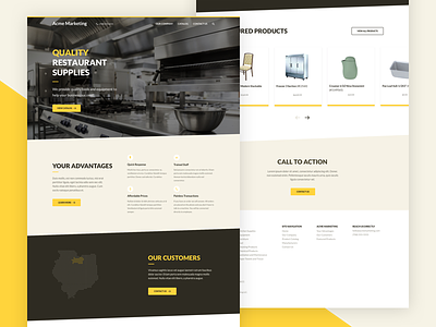 Restaurant Supply — Homepage brown homepage lato restaurant web web design website yellow