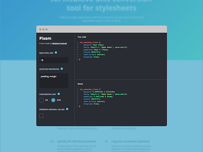 Stylesheet Converter blue css dashboard gatsbyjs javascript react sidebar site ui web web app website