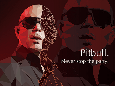 Low Poly of Pitbull illustrator line low poly party pitbull portrait triangle