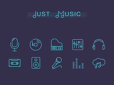 Music Icons cloud earphone icons mic music music icon piano tape ui